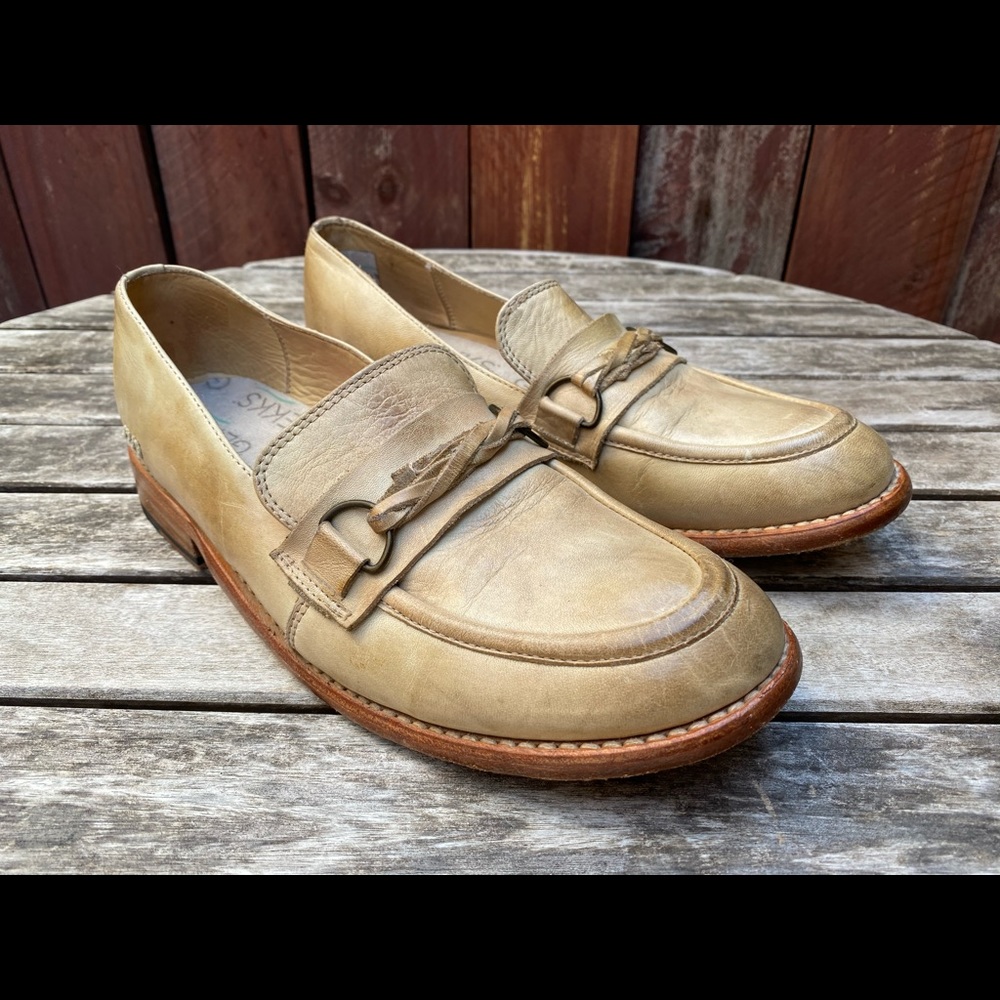 Bed Stu DARLA Woven Strap Slip On Leather Loafer